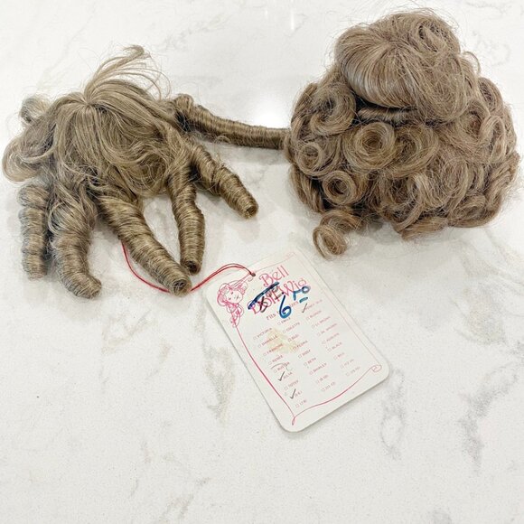 Vintage Lot of 2 Doll Wigs Bell Ceramics Julia Long Curls + unmarked Ringlets - Picture 1 of 6